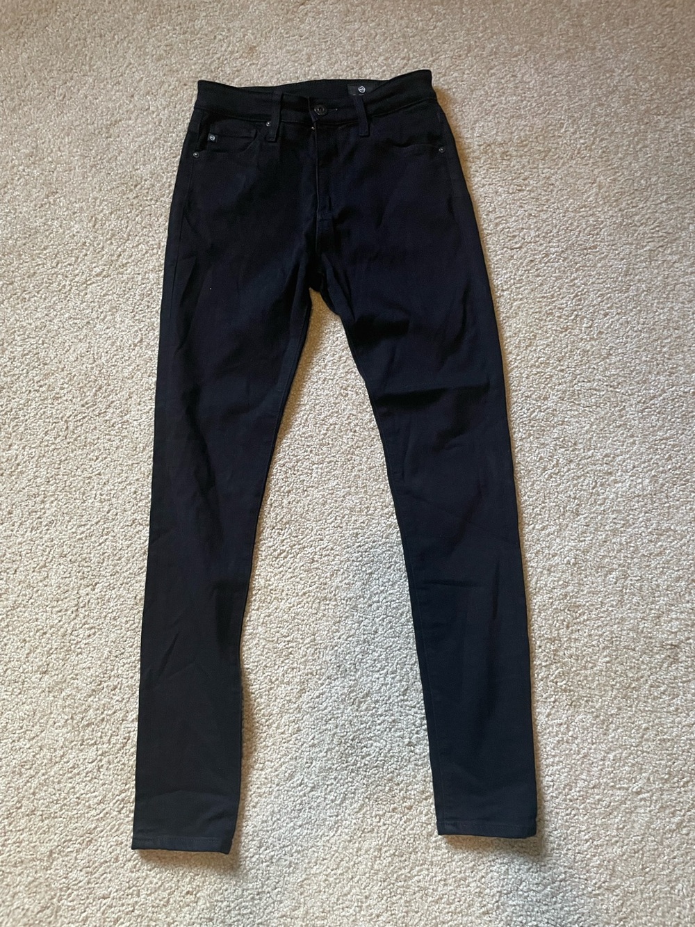 AG Adriano Goldschmied Farrah Skinny Ankle Black Jeans Size 24 EUC